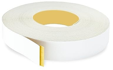 White PVC 1 1/2 inch x 25 ft Edge Banding Tape Peel Stick Adhesive Edging Veneer Trim Flexible Vinyl Strip Molding Wood Cabinet Laminate Shelf Furniture Countertop Formica Plywood Board Repair