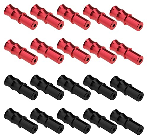 ECSiNG 10PCS Bicycle Black Shift Cable End Sleeves & 10PCS Red Brake Cable End Sleeves Cap Housing Ferrules for 4mm Gear Cable & 5mm Brake Cable Aluminum Alloy