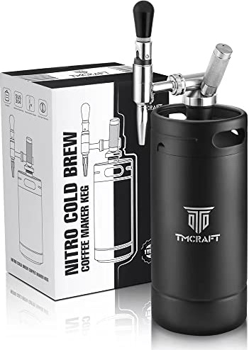 TMCRAFT 3,6 ml Nitro Kaffeemaschine, Kaffee-Fass mit Edelstahl-Wasserhahn und druckentlastendem Ventil