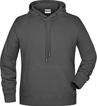 James & Nicholson Herren Kapuzensweat - Hochwertiger Kapuzensweat aus Bio-Baumwolle | Farbe: Graphite | Grösse: M