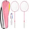 Keenso K1134 Badmintonschläger-Set Split Iron Alloy Badmintonschläger-Set mit Aufbewahrungseimer Aufbewahrungstasche Pink