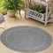HomebyHome In & Outdoor Teppich Wetterfest Sisal Optik Grau 160 cm Rund - Balkon Teppich Wasserfest, Waschbar, Flachgewebe - Ideal für Küche, Camping, Garten und Terrasse