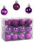 Set di 24 palline di Natale decorative per albero di Natale, con spago, riutilizzabili, opache e brillanti, in quattro colori