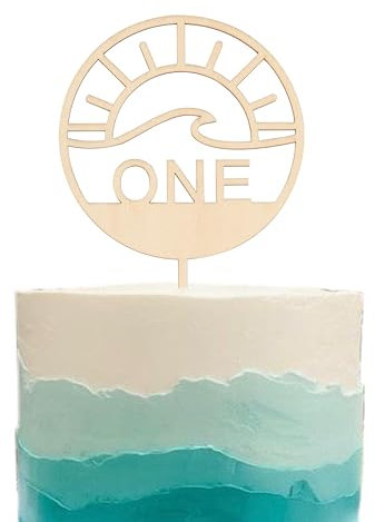 Wave Cake Topper - Beach Themed Cake Topper,Surf Themed First Birthday Cake Topper,Wave Theme Cake Topper,Surf Party (wave topper)