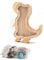 TOTHDATE Animals Wooden Money Box - Dinosaur, Money Box with Alphabet Stickers Wooden Coin Bank for Kids Home Decoration