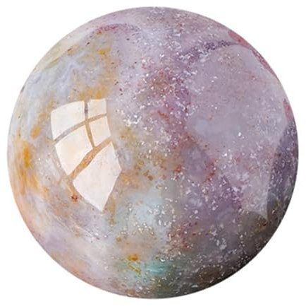 NIBHZ Mini Sfera Rotonda in Pietra Preziosa Lucida, Statuetta con Sfera di Cristallo Chakra Reiki Burattata, Decorazioni Fengshui,20~30mm