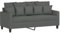 vidaXL Sofa 2-Sitzer, Loungesofa Couch mit Armlehnen Rückenkissen, Wohnzimmersofa Designsofa Metallgestell, Sitzmöbel Zweisitzer, Dunkelgrau Stoff