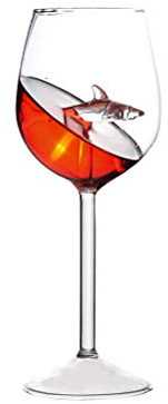 Mokylor Kristall-Rotweingläser, 300 ml, cooles Hai-Cocktailglas, Whiskey-Trinkgläser, einzigartiger Hai-Weinkelch, klare Glasbecher für Hochzeit, Festival, Bar, Party, Barzubehör ( )