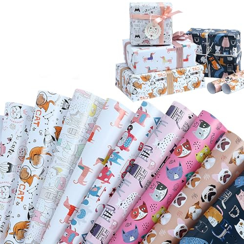 Dantolo Geschenkpapier,Dantolo 9Stücke Geschenkpapier Geburtstag,Geschenkverpackung Papier,Geschenkpapier Geburtstag Set (70 cm x 50 cm)