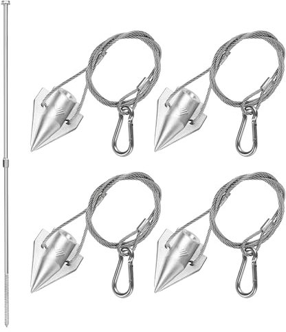 Erdanker 78,7 cm Set mit 4 Stück mit Installationsstange – Lagerschuppen Anker Kit – Bodenanker strapazierfähig für starken Wind – Schaukelset Anker – Wohnmobil Anker – Schaukelset Anker – Deckanker