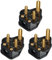 Geliking 5 Amp Round 3 Pin Plugs, BS546 Type G Adaptor Electrical Plug for Home Lights, Lamp(Black, 3 Pack)
