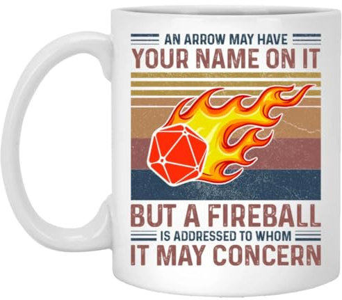 kisoyo Brettspiel an Arrow May Have Your Name on It but a Fireball Is Addressed Lustige Keramik-Kaffeetasse, 325 ml