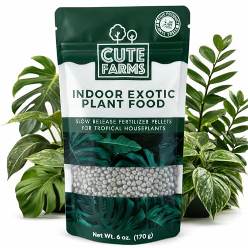 Indoor Slow Release Fertilizer Pellets for Houseplants & Outdoor Pot Plants - All-Purpose Fertilizer (6 oz) Resealable Bag Cute Farms