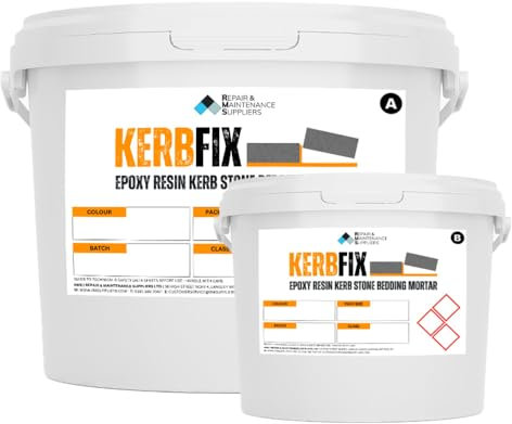 RMS Kerbfix | High-Strength Epoxy Resin Kerb Stone Bedding Mortar & Repair for Concrete, Wood, Metal & Stone | Ideal for Garages, Warehouses & Outdoor Applications