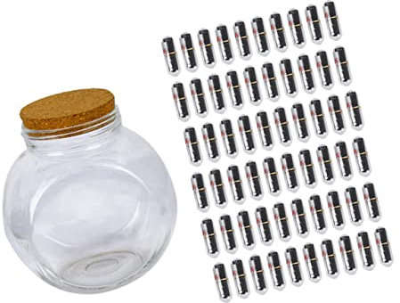 IMIKEYA Colocar mensaje botella de vidrio de amor botellas artesanales carta de cápsula de mensaje botella de cristal cápsula en botella de los deseos botella de vidrio con corcho