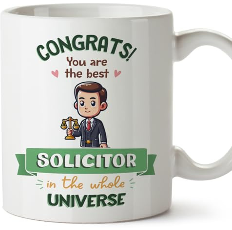 MUGFFINS Solicitor Man Mug - in English - Best in Universe Trophy - Funny Gift for Colleagues - Ceramic 11oz Mug