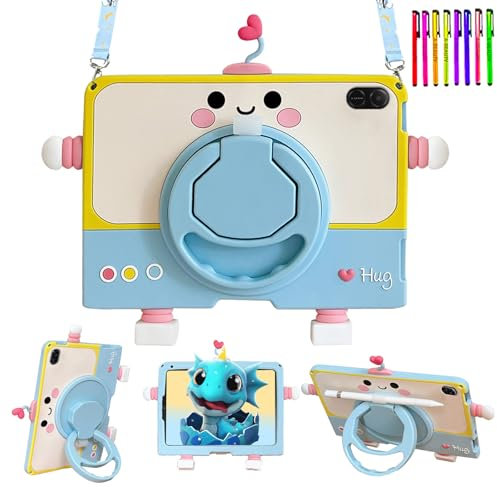 Funda Compatible con Honor Pad X8a 11 Pulgadas 2024, Honor Pad X9 11 2024, Funda niños con Soporte Bolígrafo, Soporte 360° Giratorio, Correa de Hombro