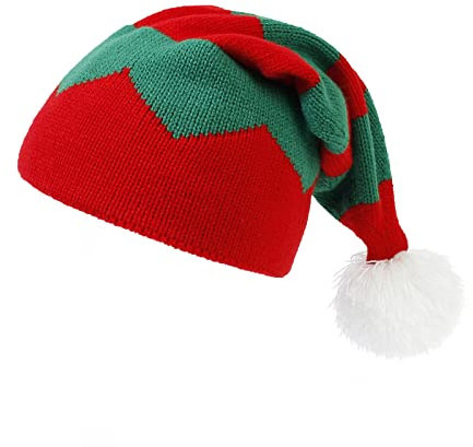 ZwaitL Weihnachtliche Strickmütze, winddicht, Dekoration für Erwachsene und Kinder, Weihnachtsmütze für Urlaub, Karneval, Party