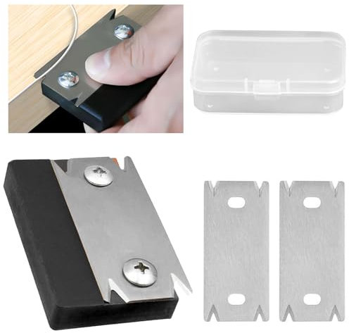 NIYATA Kantenschneider Umleimer, Kantenhobel, Manueller Kantenschneider für Die Holzbearbeitung, Manueller Kantenschneider mit 2 Ersatzklinge, Furnierkantenschneider, Kantenschneider (Schwarz)