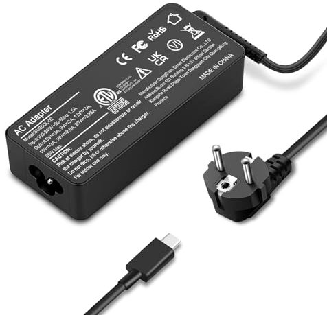 Chargeur USB C 65W pour Lenovo ThinkPad T480 T480s T590 T495 E480 E580 T590 X13 X280 X380 X390 L380 L390 L480 L490 E14 E15 Yoga Chromebook IdeaPad Type C Adapter Power