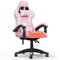 bigzzia Gaming Chair, Ergonomic Video Game Chairs with Pillow and Lumbar Support (With Heated Cushion, Pink)