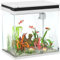 PawHut Fish Tank, 26L Glass Aquarium with Filter System, LED Lights, Water Pump, Betta Fish Tank for Goldfish, Shrimps, White
