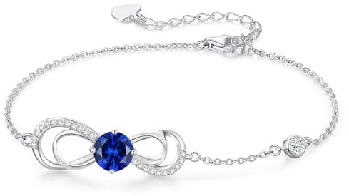 CDE Armband Damen Kupfer Herz Whitegold Geschenk für Sie Geburtsstein Armkette Damen Schmuck Muttertag Valentinstag Geburtstag Weihnachten Geschenke für Frauen Freundin Mama (Whitegold-09-Sep)