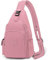 REETEE Leichter Brusttasche für Damen und Herren Klein Sling Bag Nylon Backpack Schulterrucksack, Crossbody Schultertasche für Outdoorsport, Wandern, Radfahren, Reisen (Rosa)