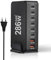Caricatore USB C, Caricabatterie Multiplo GaN da 286 W, USB Charger, Stazione di Ricarica Rapido per Laptop PD 100W, Caricabatterie da Tavolo a 8 Porte per Macbook, Laptop, Smartphone, Tablet