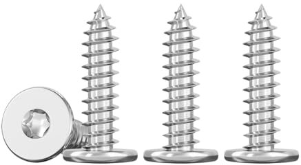 Drenky Tornillos M4 para Madera Torx En Acero Inox A2 V2A Tornillo Roscachapas de Cabeza Plana 50 Piezas M4x20mm Tornillos Para FijacióN En Madera Y Proyectos DIY
