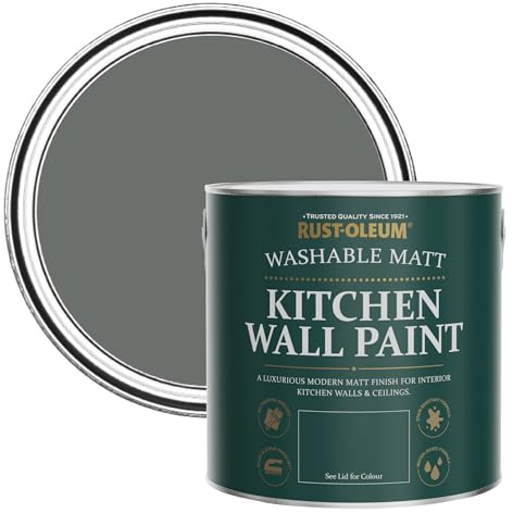 Rust-Oleum Washable Kitchen Wall & Ceiling Paint Paint, Stain, Mould and Moisture Resistant in Matt Finish - Ouseburn 2.5 litres