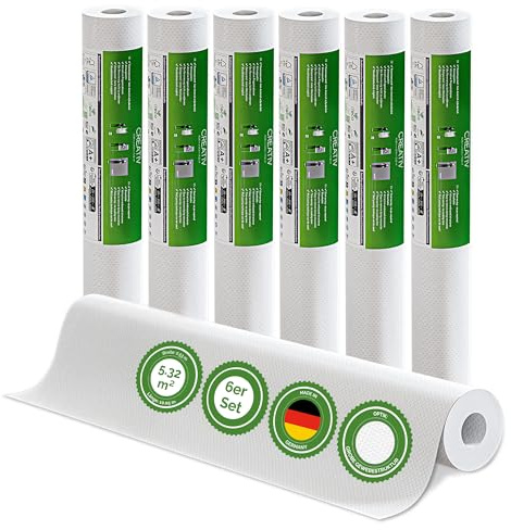 Vliestapete Creative 6er-Set Grobe Gewebestruktur – 10,05 m × 0,53 m | renoviervlies, überstreichbar, atmungsaktiv, Wandtapete Made in Germany I Veluxis ®