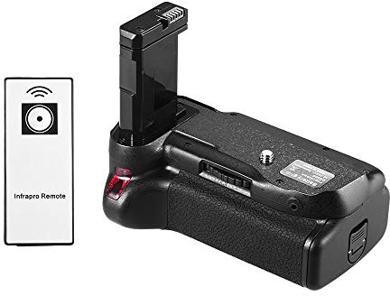 Eacam Batterie Griff Halter für D5500 D5600 DSLR-Kamera, EN-EL14 Batterie Betrieben mit IR-Fernbedienung, für Verlängerte Zeit