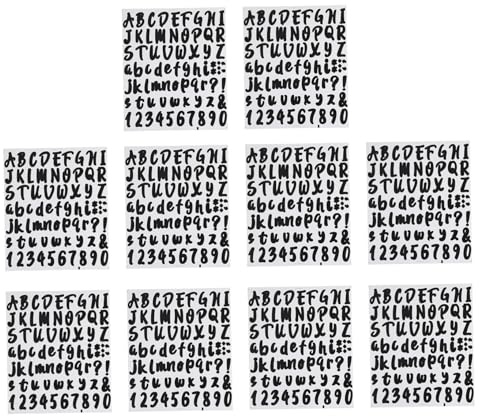 HYTROVE 10 Blatt Selbstklebende Aufkleber Alphabet Zahlen Wetterfest Langlebig für Briefkasten Kinderzimmer Dekoration Lernatmosphäre Schaffen