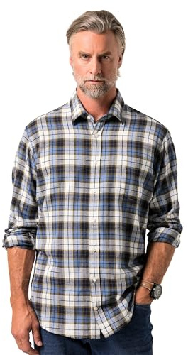 Boston Park Herren große Größen Übergrößen Menswear L-8XL Karo-Flanellhemd, Langarm, Kentkragen, Comfort Fit 842882