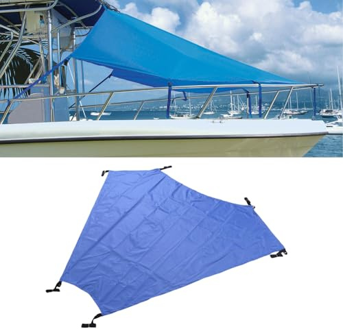 Hamwesh Toldo para Barco, Tela Oxford 600D, Impermeable y Resistente Al Viento, Azul Marino con Extensión en T y Bolsa de Almacenamiento para Barcos