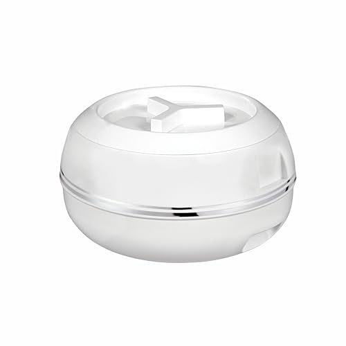 EASON BROS White Insulated Casserole Dish With Lid, Double Wall Thermal Hot Pot Food Warmer, Elegant Dining Table Server For Chapati, Roti, Rice & Curry, For Everyday Family Meals - (7500ml (7.5L))