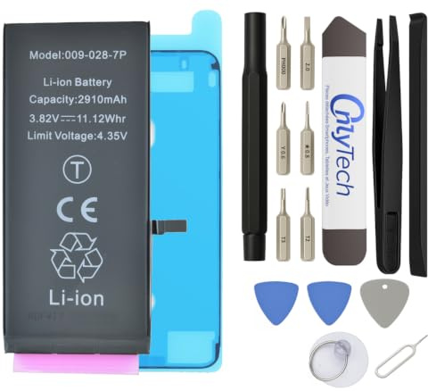 OnlyTech - Premium Replacement Battery for iPhone 7 Plus - Capacity 2900mAh, identical quality (TI Chip) - Kit 15 Tools and Screen Adhesive Included