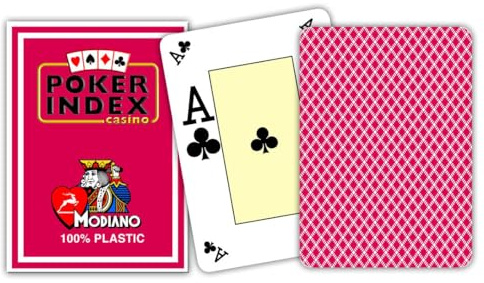 Modiano Pokerkarten Index 100% Kunststoff (rot)