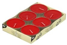 Maxi Lichte Ø 59 mm 24 mm rot Weihnachtsdekoration Menge: 72