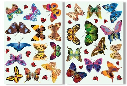 25 Butterflies & 17 Ladybird Window Clings by Articlings - Colourful Non-Adhesive Stickers – Stop Birds Flying into your Glass