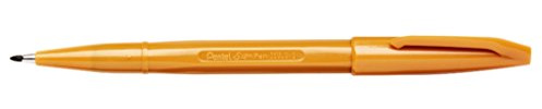 Pentel Sign Pen 1.0mm Line Dye Based Ink Original Fiber Tipped Pen - Ochre (Pack of 12)