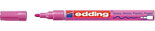 Edding 751 - Pennarello a vernice lucida, misura media, colore: rosa metallizzato