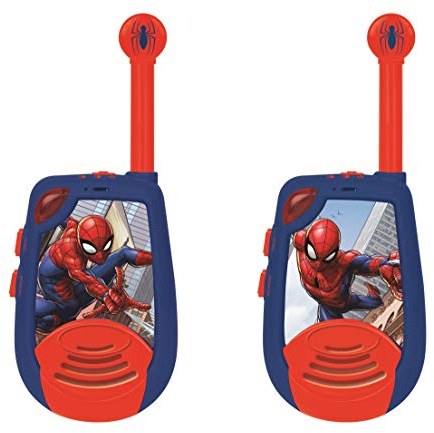 Lexibook, Spider-Man - Talkies-Walkies numériques portée 2 km, Fonction Morse Lumineux, Clip Ceinture, à Piles, Bleu/Rouge, TW25SP