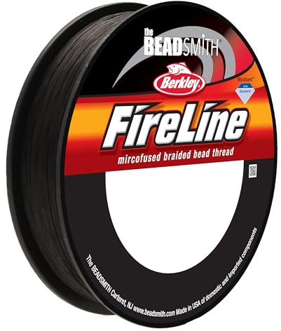 The Beadsmith Fireline by Berkley – Micro-fused Braided Thread – 6lb. Test, .006”/.15mm Diameter, 125 Yard Spool, Smoke Grey – Super Strong Stringing Material for Jewelry Making and Bead Weaving