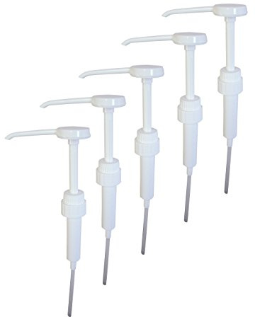 Pack of Five 38mm Pump Dispensers to Suit 5 Litre Containers - Dispenses 30ml Dose - White