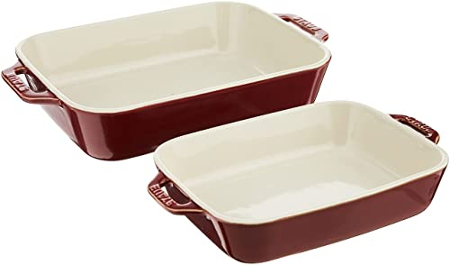 STAUB 40511-923 Auflaufform, rechteckig, Keramik, Rustikales Rot