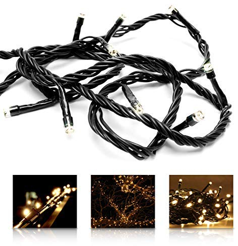 LED-Lichterkette mit 1000 warmweißen LEDs für innen und außen, Länge 80 Meter (+3m Zuleitung), IP44 spritzwassergeschützt, perfekte Stimmungsbeleuchtung für Weihnachten, Hochzeit oder Gartenfeier