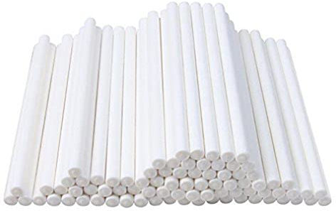 Haobase 100 palillos de papel para tartas, color blanco