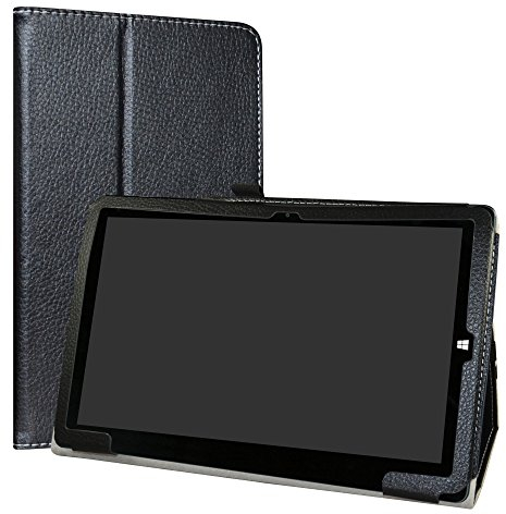 LiuShan Chuwi hi10 X/hibook hi10 pro/hibook hi10 hülle, Folding PU Leder Tasche Hülle Case mit Ständer für 10.1 Chuwi hi10 X/hibook hi10 pro/hibook hi10 Tablet,Schwarz